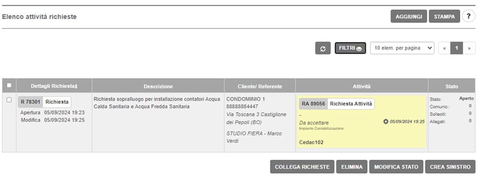 Elenco attività condominio102 Gestione CRM